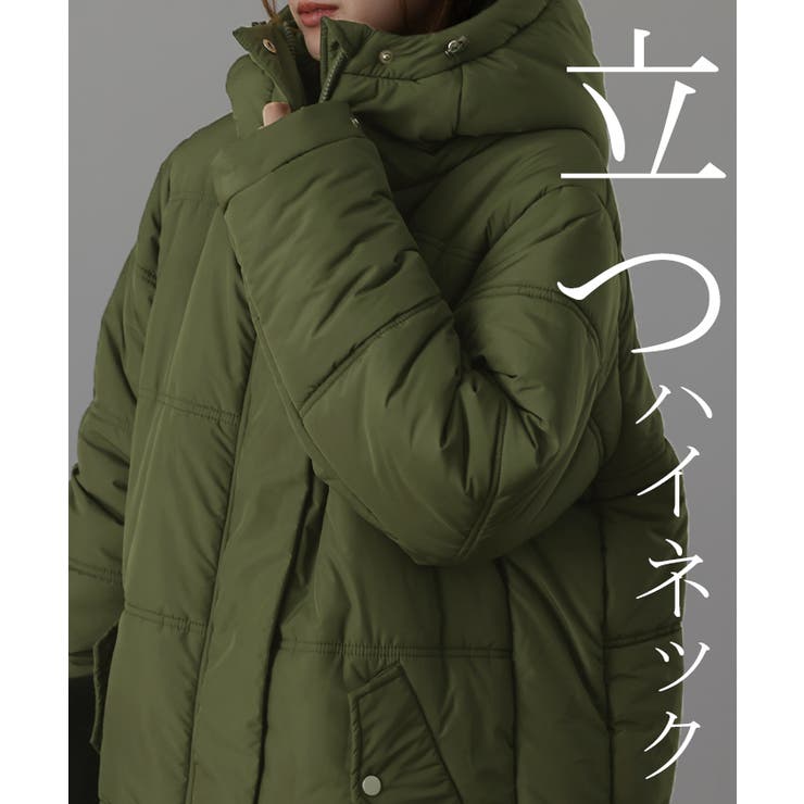 アウター 中綿 コート 暖か ダウン フェイクダウン ベンチコート スタンドカ | HUG.U | 詳細画像14 