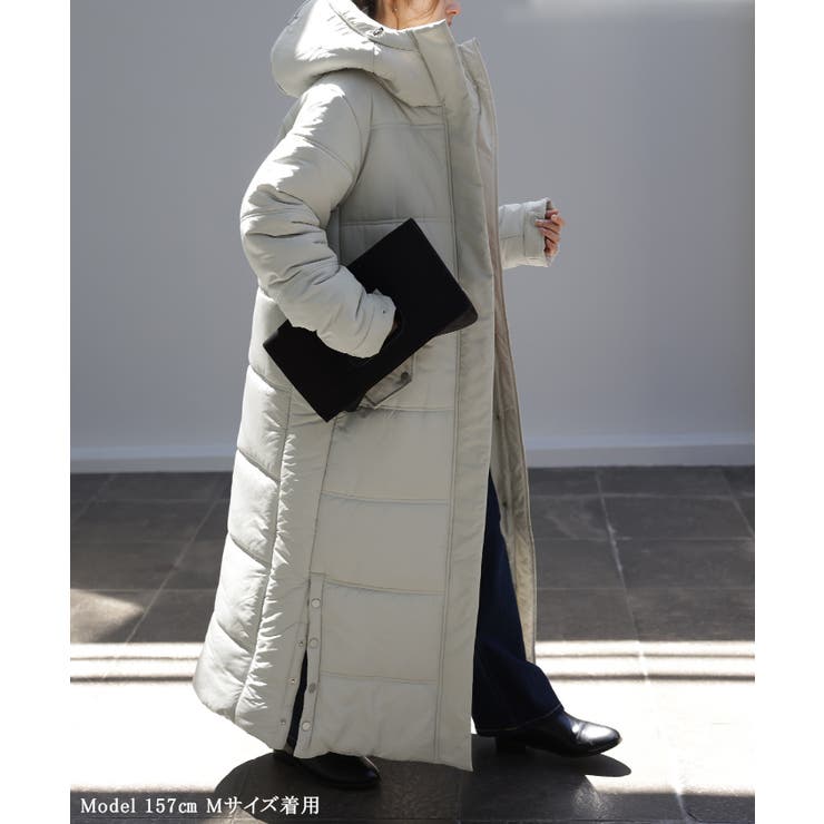 アウター 中綿 コート 暖か ダウン フェイクダウン ベンチコート スタンドカ | HUG.U | 詳細画像24 