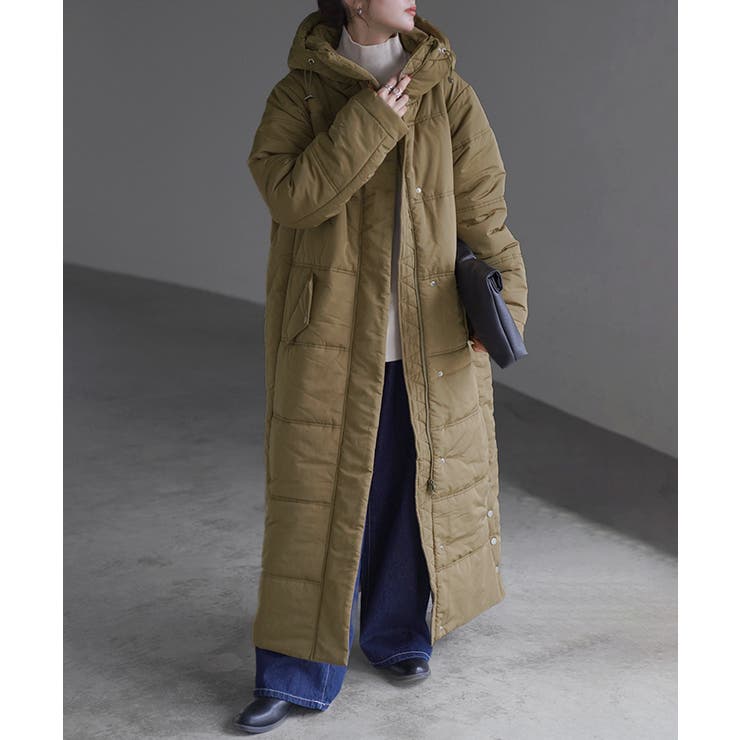 アウター 中綿 コート 暖か ダウン フェイクダウン ベンチコート スタンドカ | HUG.U | 詳細画像5 