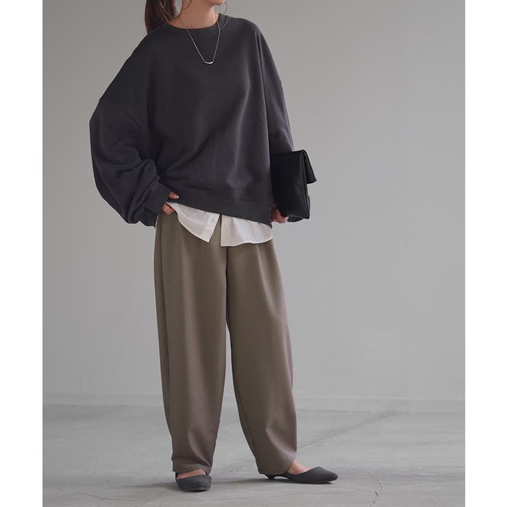 ウォームグレージュ | パンツ カーブパンツ ワイドパンツ サーカスパンツ ワイド レディース スラッ | HUG.U