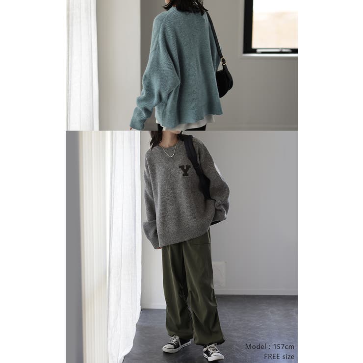 Boge セーター S ステッチデザインニットトップス｜WOMEN｜250ISB70-299B｜AZUL