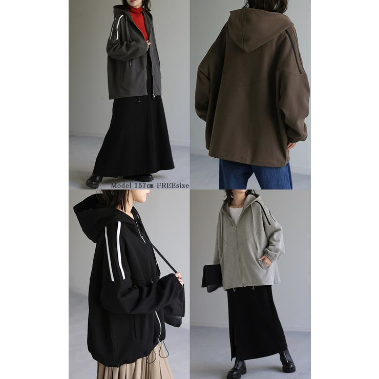 パーカー ワッフル 体型カバー | HUG.U | 詳細画像21 