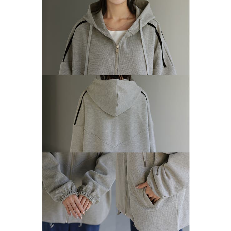 パーカー ワッフル 体型カバー | HUG.U | 詳細画像24 