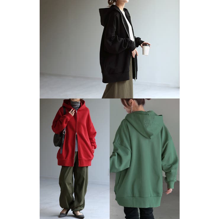 courrèges 美品、ロゴ有フード付ピンクパーカーsize38ビーズ人形