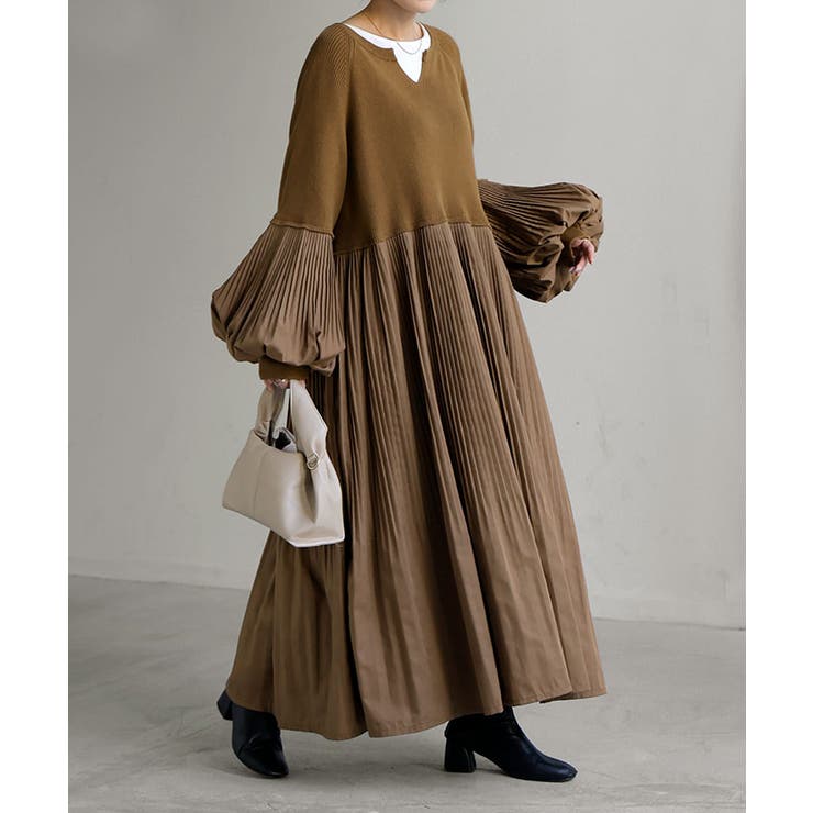 ラテベージュ | ワンピース ワンピ ニット | HUG.U