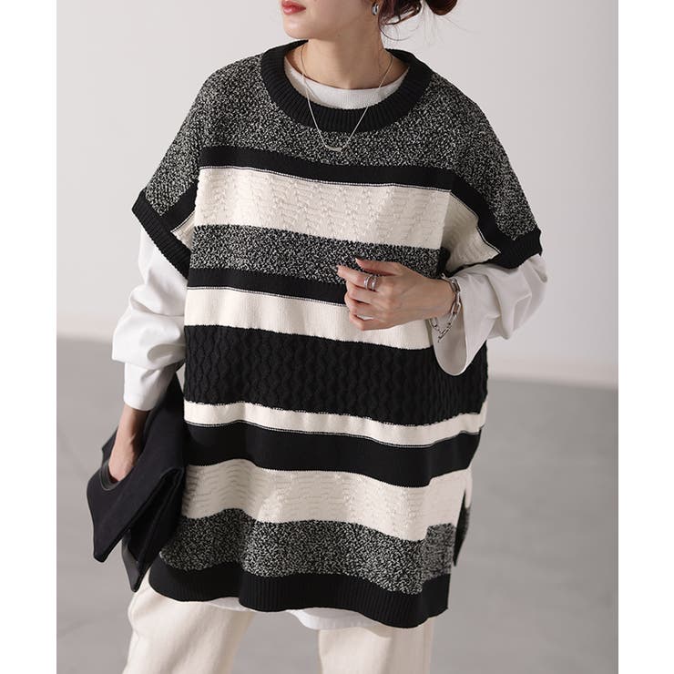 ブラック | ベスト ニット 体型カバー | HUG.U