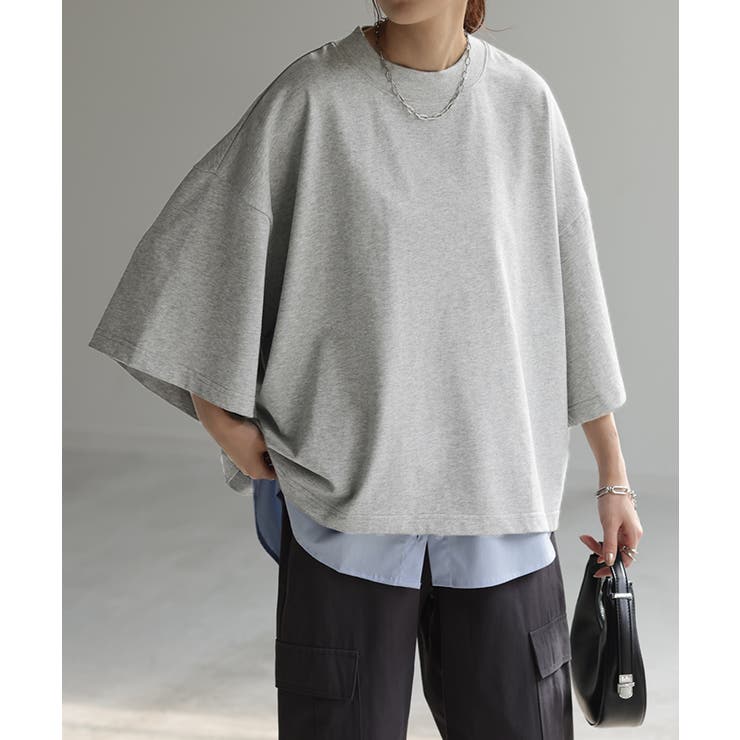 ライトグレー | Tシャツ オーバーサイズ 綿100 | HUG.U