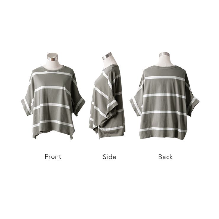 Tシャツ ボーダー 体型カバー | HUG.U | 詳細画像21 