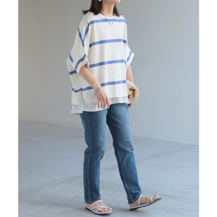 Tシャツ ボーダー 体型カバー | HUG.U | 詳細画像9 