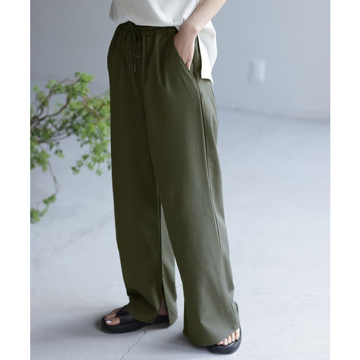 30日限定！撥水強撚ポリエステルラップワイドパンツ 30日限定！撥水強撚ポリエステルラップワイドパンツ