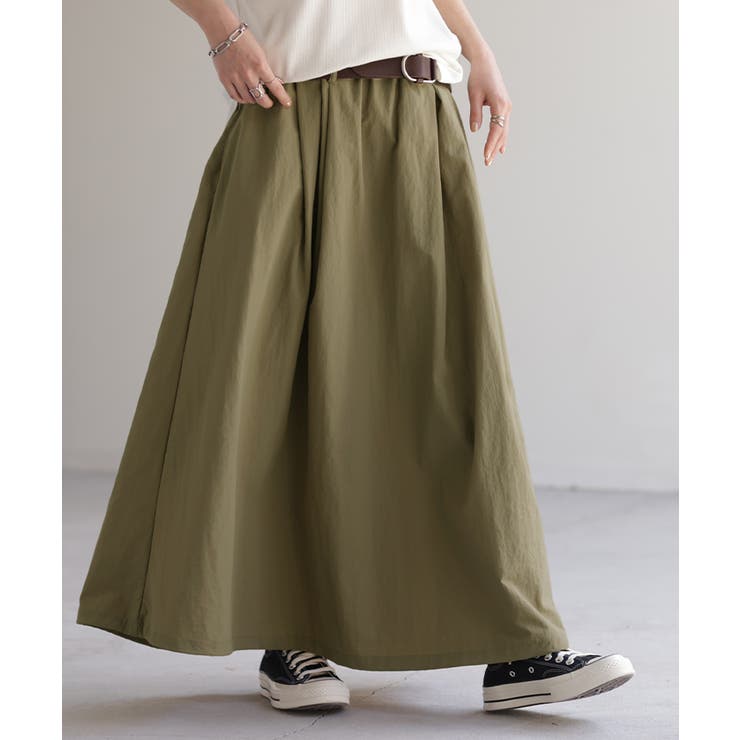 カーキ | スカート 撥水 ロングスカート | HUG.U