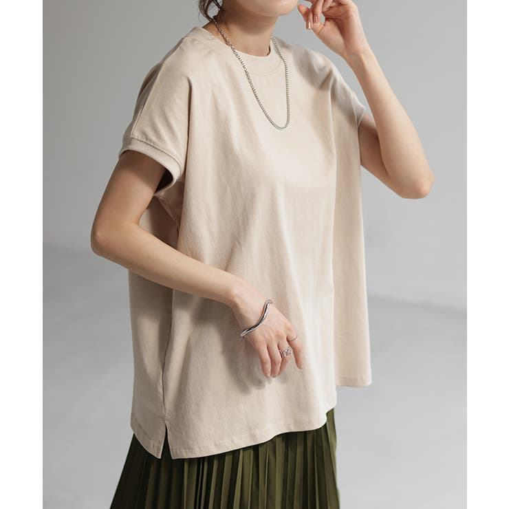 ナチュラルベージュ | Tシャツ レディーストップス フレンチスリーブ | HUG.U