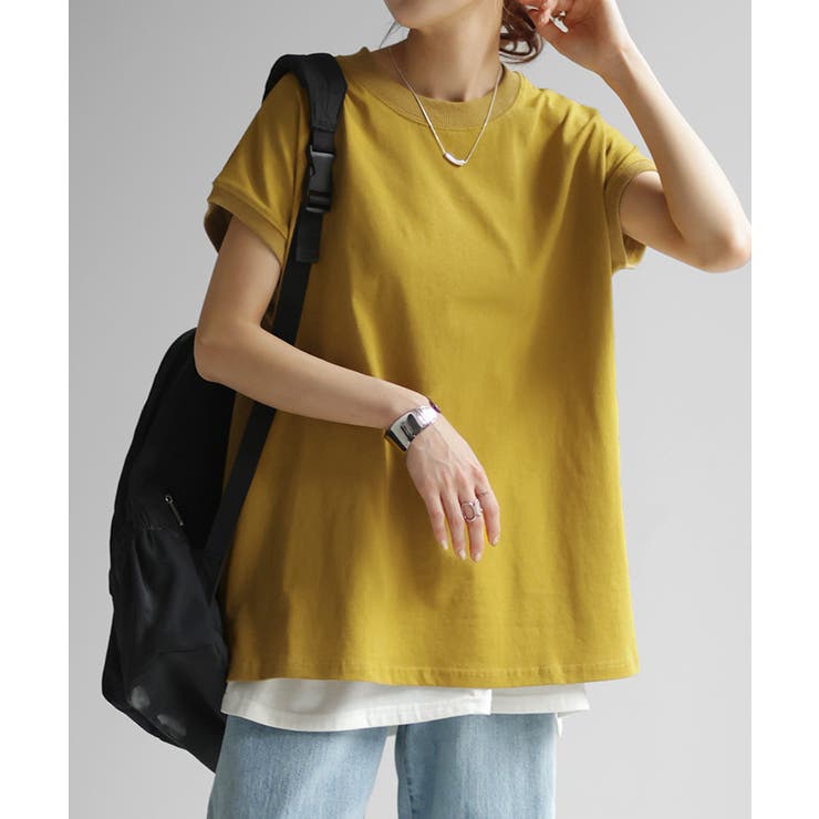 マスタード | Tシャツ レディーストップス フレンチスリーブ | HUG.U
