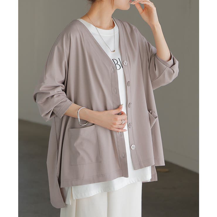 カーディガン ジャスト丈 接触冷感[品番：HHHW0004263]｜HUG.U