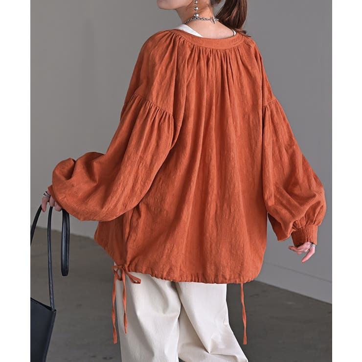 テラコッタオレンジ | シャツ 綿100％ レディース | HUG.U