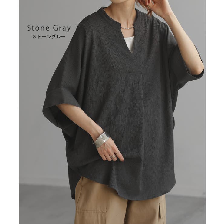 ブラウス 楊柳 キーネック | HUG.U | 詳細画像15 