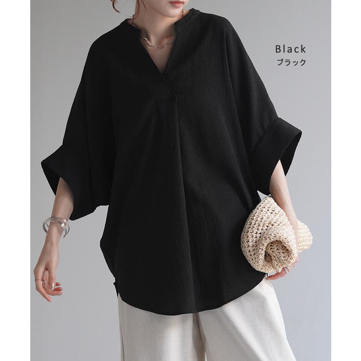 ブラウス 楊柳 キーネック | HUG.U | 詳細画像19 