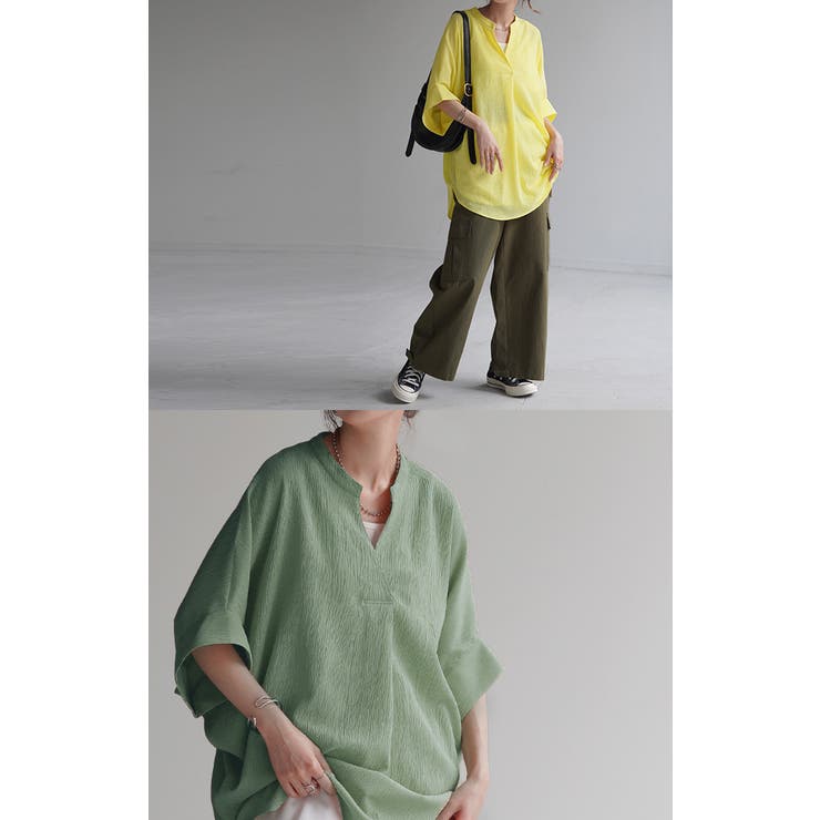 ブラウス 楊柳 キーネック | HUG.U | 詳細画像21 