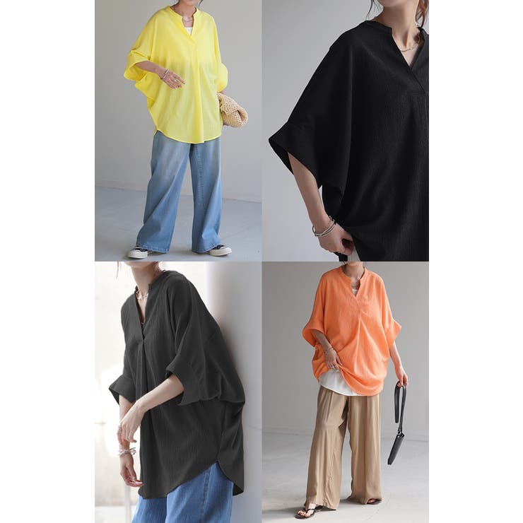 ブラウス 楊柳 キーネック | HUG.U | 詳細画像25 