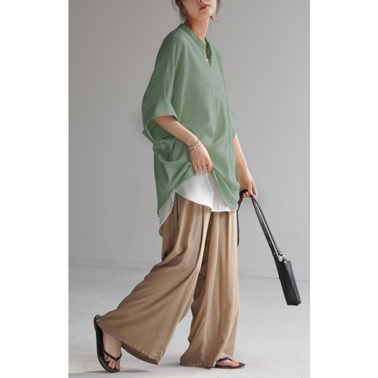 ブラウス 楊柳 キーネック | HUG.U | 詳細画像6 