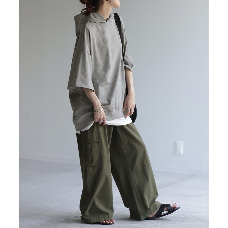 Tシャツ フード 体型カバー | HUG.U | 詳細画像22 
