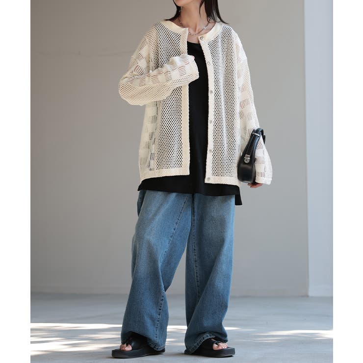 カーディガン メッシュ サマーニット | HUG.U | 詳細画像21 