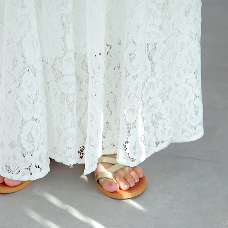 ワイドパンツ レディース ボトムス レース 大きいサイズ ワイドパンツルック | HUG.U | 詳細画像15 