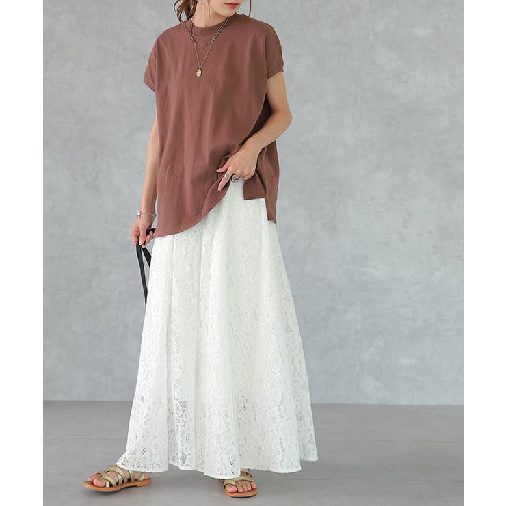 ワイドパンツ レディース ボトムス レース 大きいサイズ ワイドパンツルック | HUG.U | 詳細画像5 