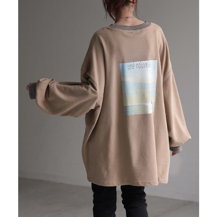 モカブラウン | カットソー ロンT プリント | HUG.U