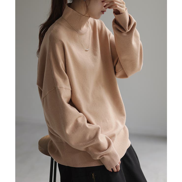 ミルクティー | ニット タートルネック レディース | HUG.U