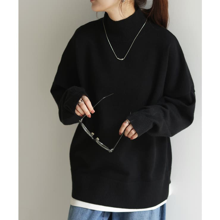 ブラック | ニット タートルネック レディース | HUG.U