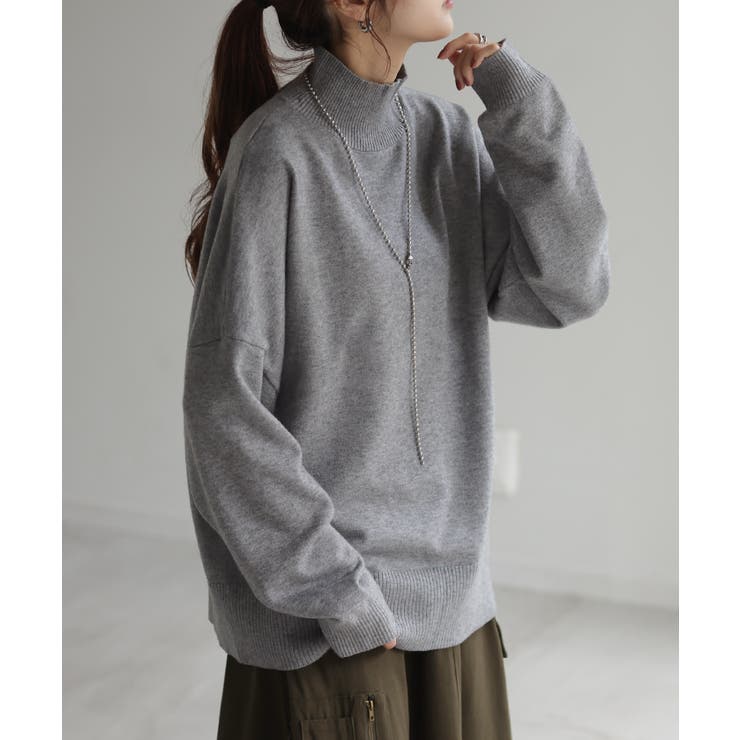 メランジグレー | ニット タートルネック レディース | HUG.U