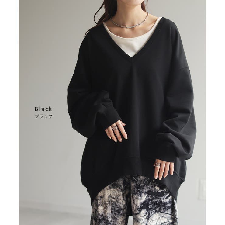 トップス 深V スウェット | HUG.U | 詳細画像11 