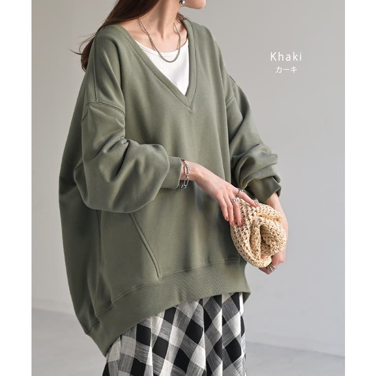 トップス 深V スウェット | HUG.U | 詳細画像12 