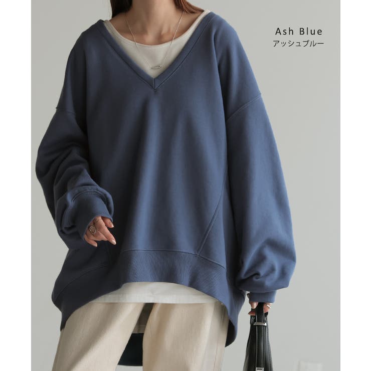 トップス 深V スウェット | HUG.U | 詳細画像17 