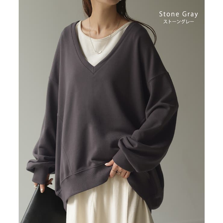 トップス 深V スウェット | HUG.U | 詳細画像23 