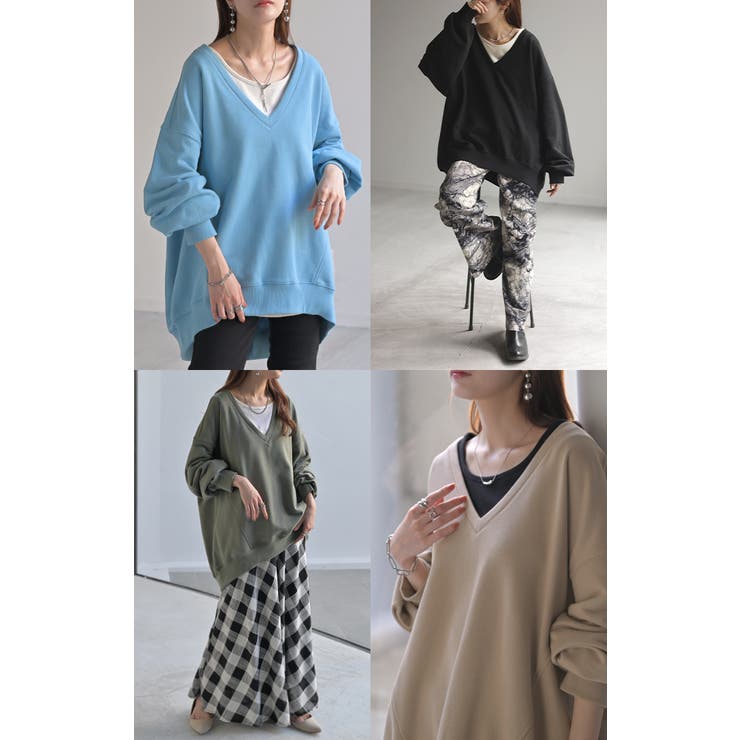 トップス 深V スウェット | HUG.U | 詳細画像26 