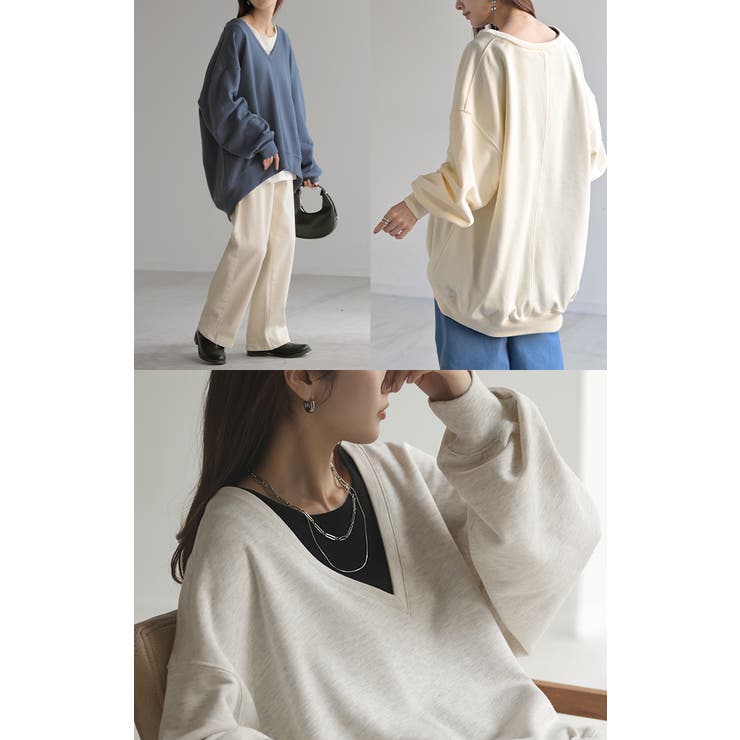 トップス 深V スウェット | HUG.U | 詳細画像29 