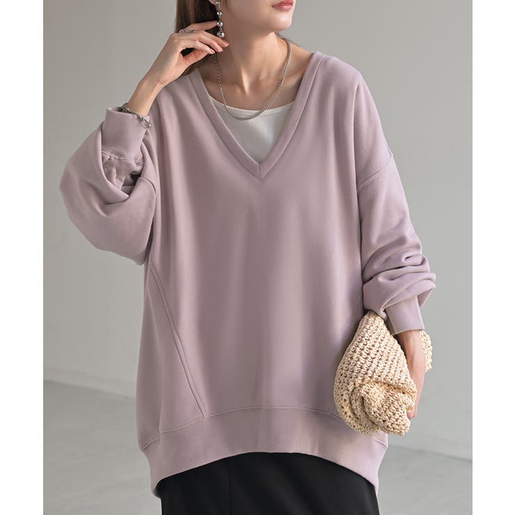 トップス 深V スウェット | HUG.U | 詳細画像4 