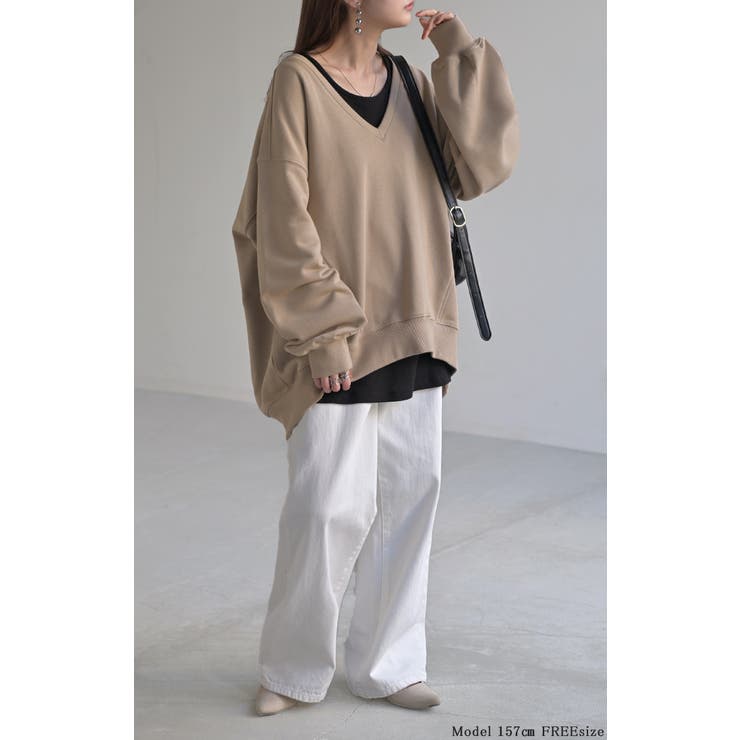 トップス 深V スウェット | HUG.U | 詳細画像5 