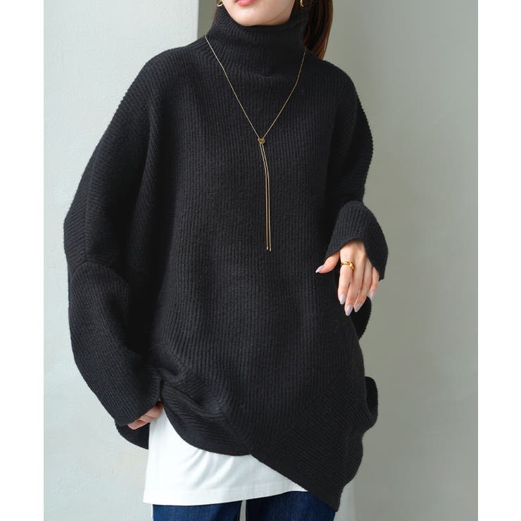 ブラック(ハイネック) | ニット トップス レディース | HUG.U