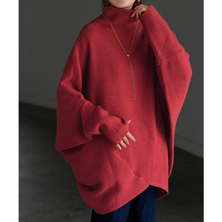 レッド(ハイネック) | ニット トップス レディース | HUG.U