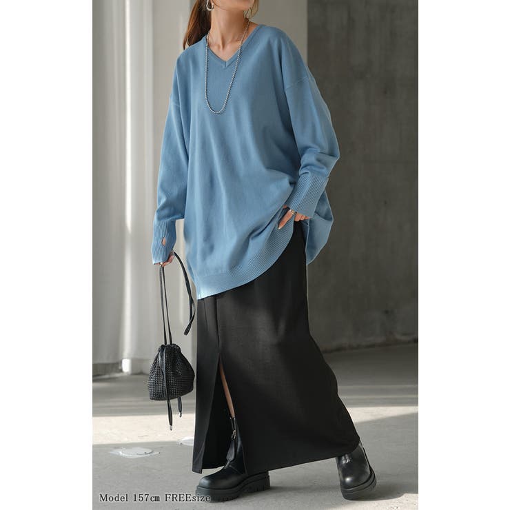 ニット 選べるネック ロング | HUG.U | 詳細画像7 