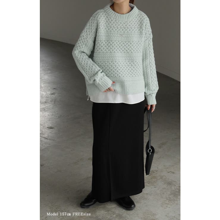 ニット シャツ 重ね着風 | HUG.U | 詳細画像21 