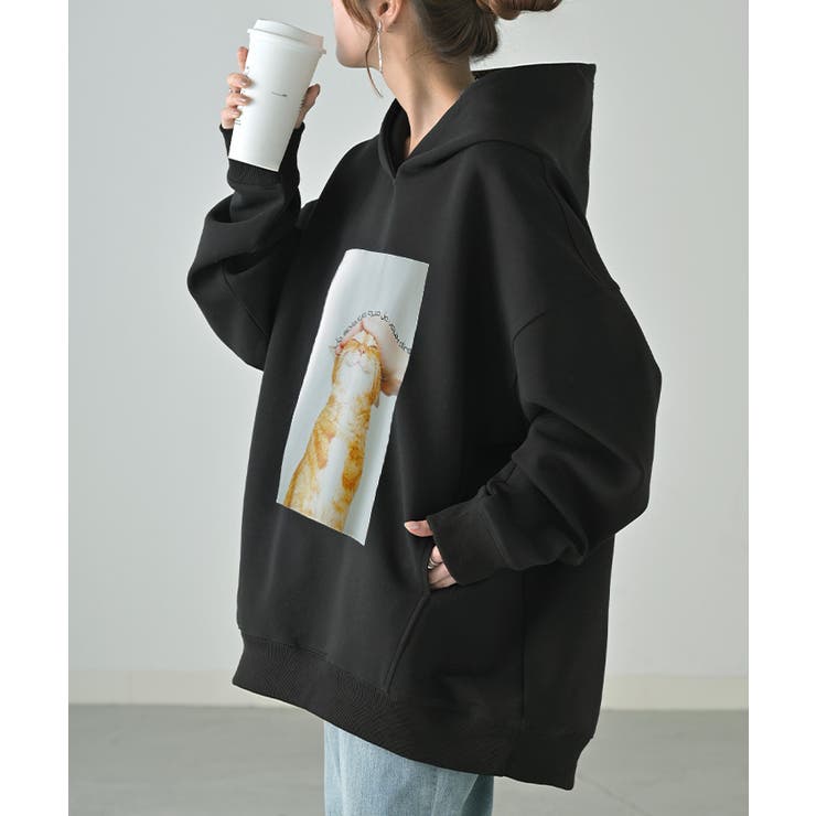 ブラック(猫タイプ2) | パーカー 猫 ダンボール | HUG.U