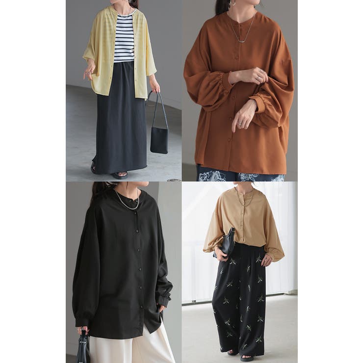 ブラウス ぽわん袖 ノーカラー | HUG.U | 詳細画像21 