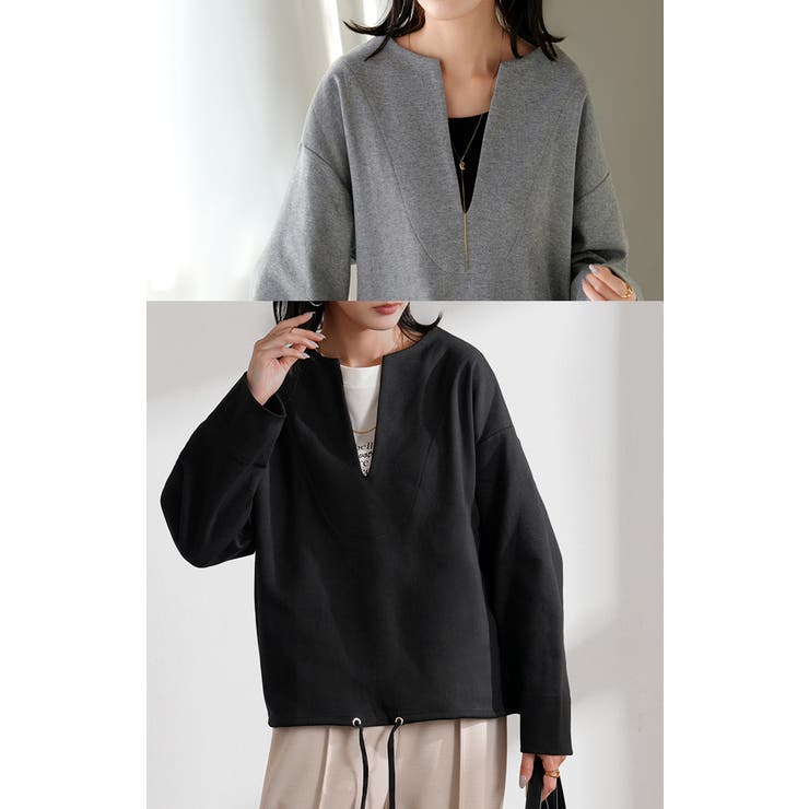 スウェット Vネック レディース | HUG.U | 詳細画像3 