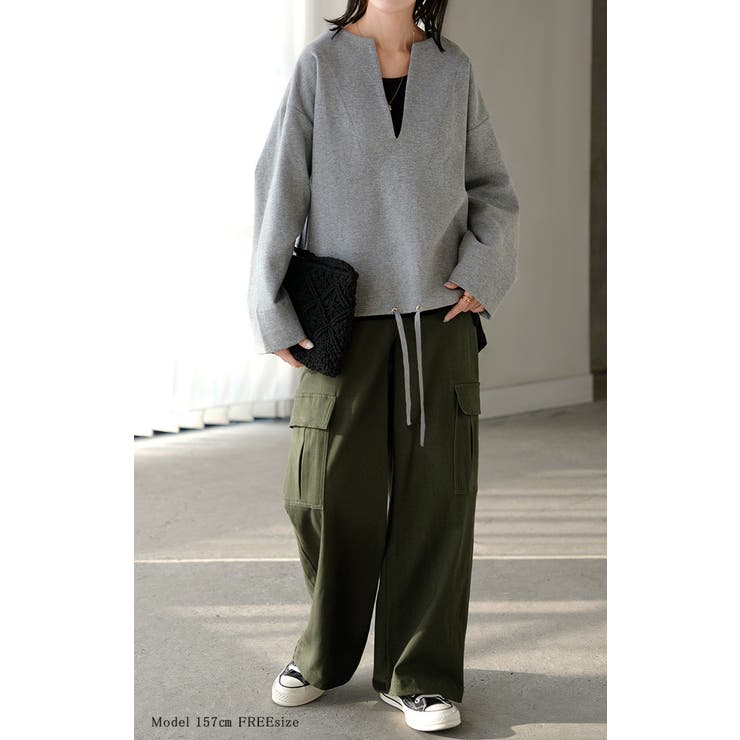 スウェット Vネック レディース | HUG.U | 詳細画像5 