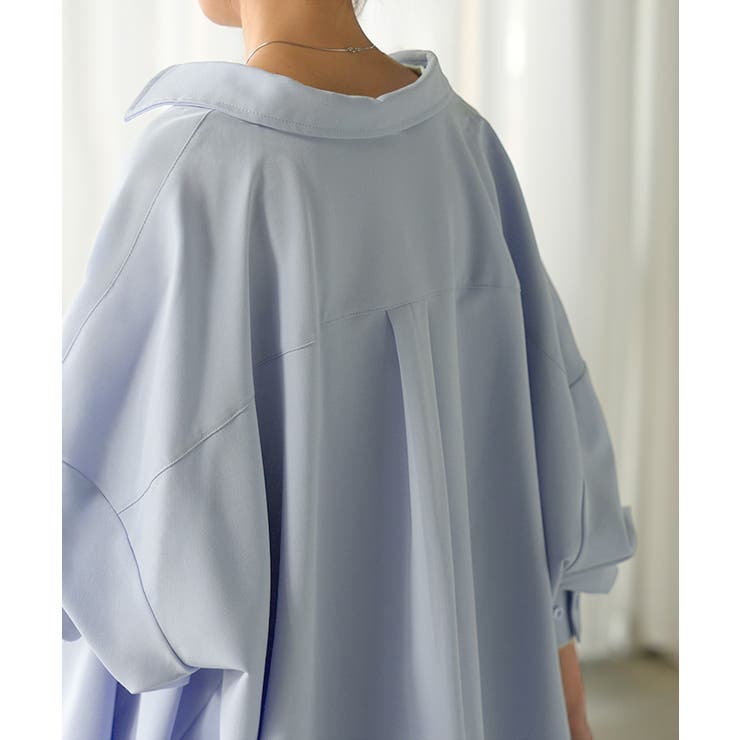 アッシュライトブルー | シャツ チュニック ロング | HUG.U