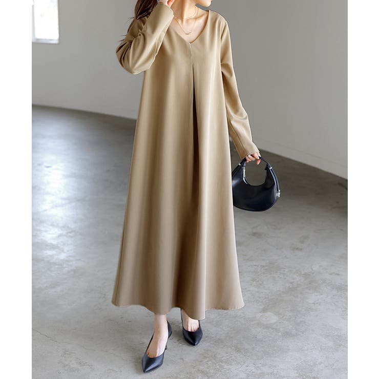 ベージュ | ワンピース ロング イージーケア | HUG.U